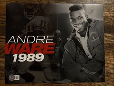ANDRE WARE SIGNED AUTOGRAPH 8X10 PHOTO HOUSTON COUGARS HEISMAN 89 BECKETT COA