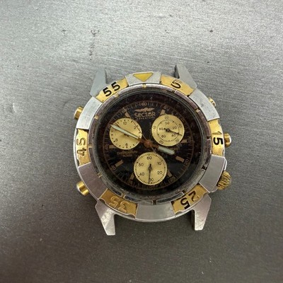 Sector Adventure Chronograph Watch Men 40mm Black Dial Two Tone 1851940017 PARTS