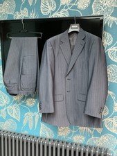Blue Pinstriped French Eye Two Piece Suit