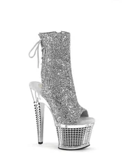 Pleaser Spec1018G Silver Glitter Sz 9