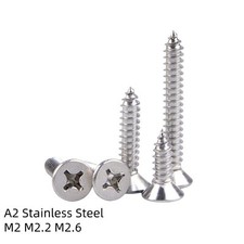 M2 M2.2 M2.6 Stainless Phillips Countersunk Self Tapping Wood Screws Chipboard