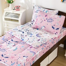 Zipper Bedding Set Full, Pink Unicorn Bedding Sets for Girls, Kids Comforter ...