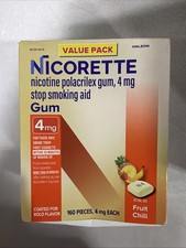 Nicorette Stop Smoking Gum Value Pack Fruit Chill 4mg 160 Pieces EXP 2027/28