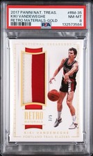2017 NATIONAL TREASURES RETRO MATERIALS GOLD #RM-35 KIKI VANDEWEGHE 3/5 PSA 8