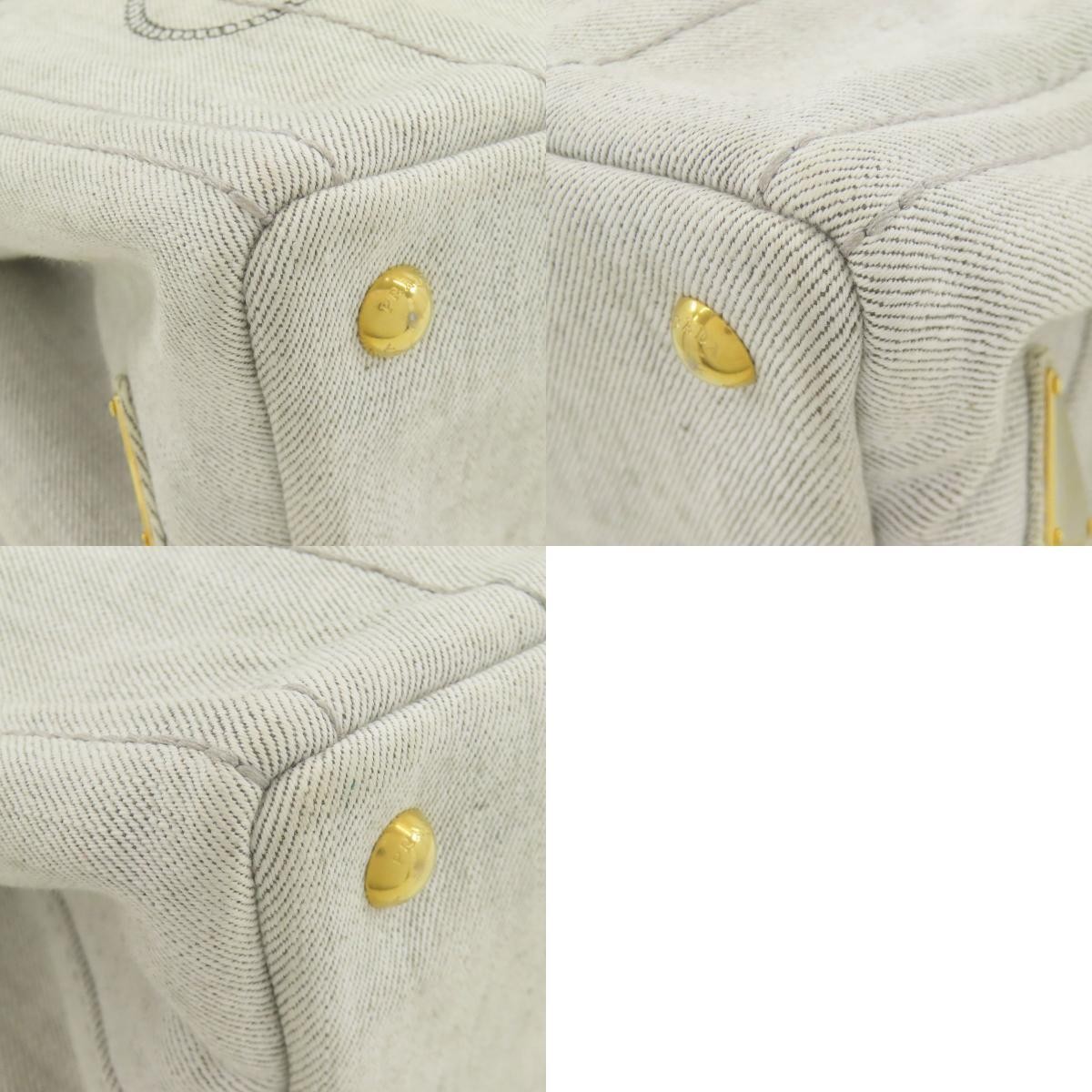 PRADA 1BG439 Canapa Mini 2WAY Handbag Denim Women s Used from japan thumbnail 10
