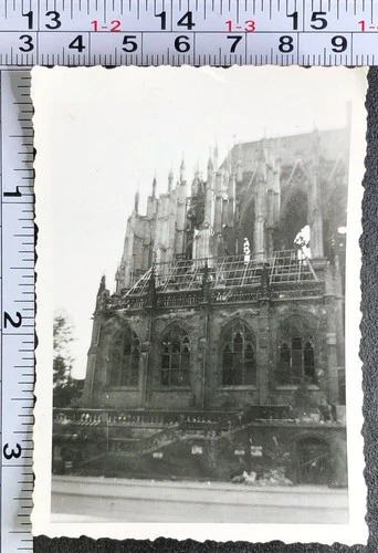 WW2 Era Military BW Photo Snapshot Cathedral at Cologne Germany Architecture #1