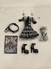 NEW_Outfit_Monster High doll G1 Reel Drama_Frankie Stein_Clothes Shoes Grayscale
