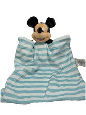 Disney Baby Mickey Mouse Security Blanket Blue Stripes Lovey