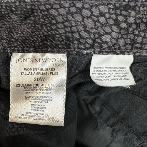 Jones New York Lexington Straight Jeans 20W Snakeskin Print Stretch Slimming - Picture 6 of 12