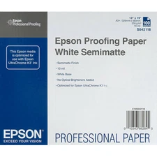 Epson Proofing Semi Matte Inkjet Photo Paper White 13" x 19" 100 Sheets S042118