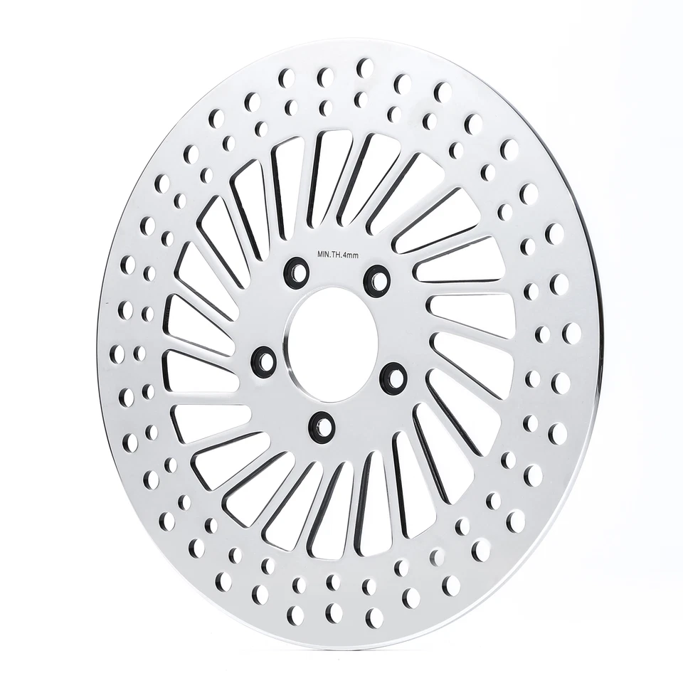 Rotor de freio dianteiro 11,5" prata compatível com Harley Touring Sportster 883 1200 Dyna - Imagem 4 de 4