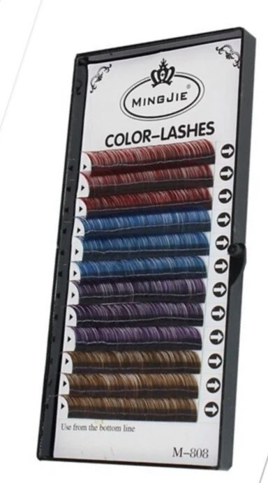 Extensiones de Color de Pestañas 4 Colores Mezcla 12 Tiras Curva C 0.12mm Nuevo Foto 4 de 4