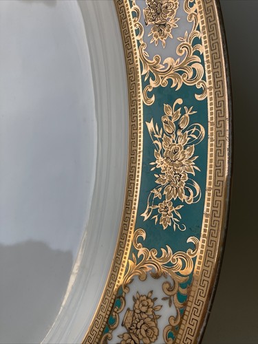 Plato para servir vintage MTK Tohki JAPÓN 13 3/4" - dorado y floral - Imagen 4 de 11