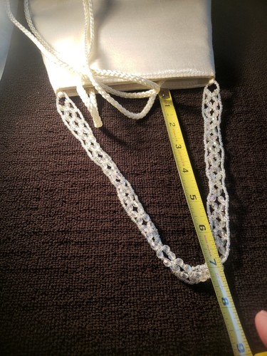 La Regale Wedding Bag Purse Clutch Satin White Beaded Handle - Picture 14 of 16