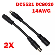 2x 14AWG 8020 Male to 5.5mm x 2.1mm Female DC Power Adapter Cable Solar Panel US