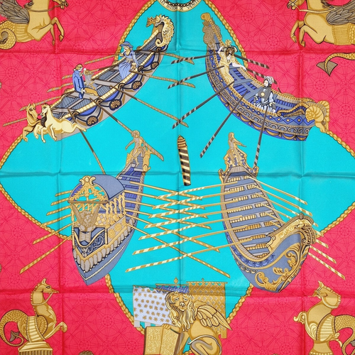 RARE VINTAGE HERMES Silk Scarf "Les Bissone de Venise" Carre 90 by Annie Faivre - Picture 5 of 15