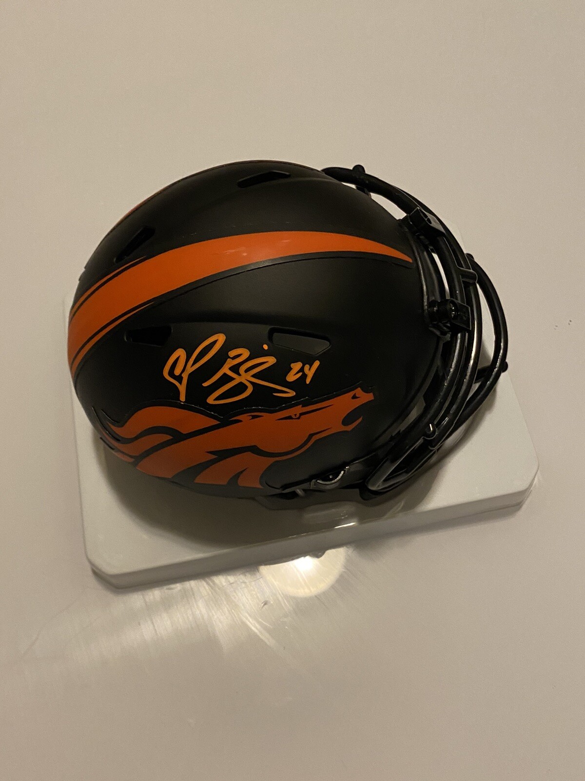 Champ Bailey Autographed Signed Denver Broncos Eclipse Mini Football Helmet Auto BAS COA 
