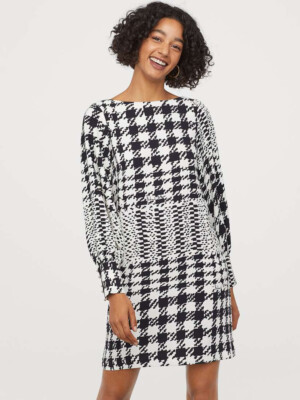 RICHARD ALLAN x H&M Black & White Printed Etuikleid, EU 46, UK 18
