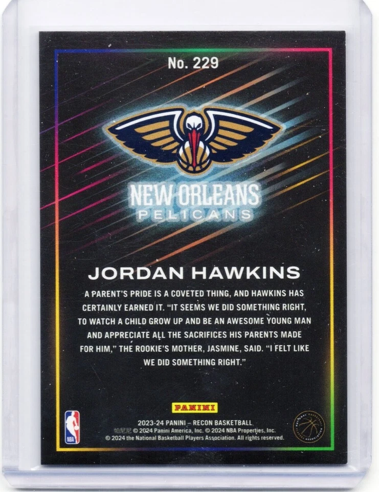 2023-24 Panini Recon Jordan Hawkins RC #229 Holo Bronze 92/299 Rookie NM - Image 2 of 2