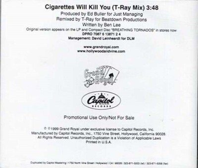 Cigarettes Will Kill You ~ Ben Lee ~ Pop ~ CD ~ Good