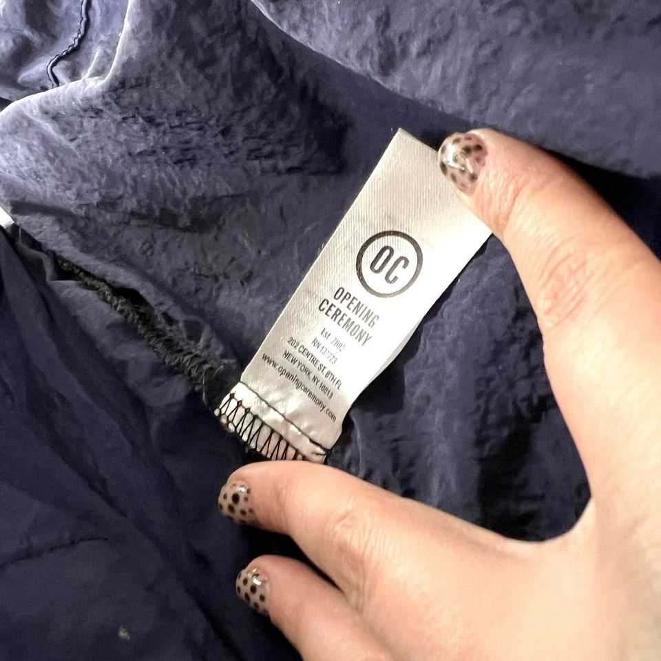 Chaqueta de tormenta de nailon arrugado ceremonia de apertura negra talla M ropa deportiva ropa de calle Foto 4 de 4