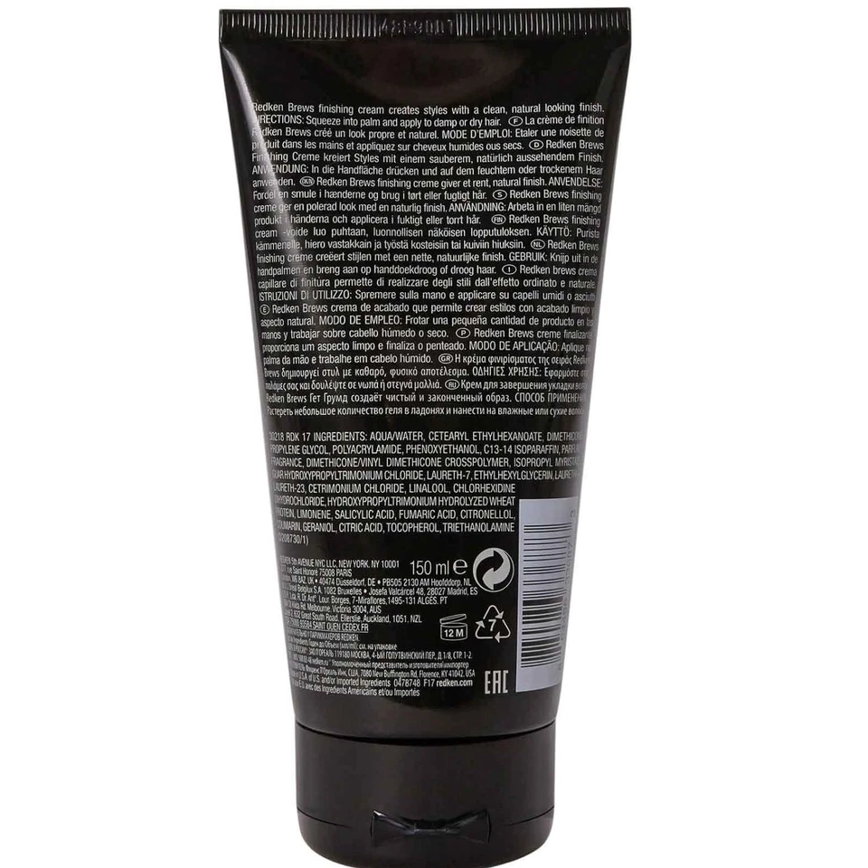 Redken Brews Finishing Cream 5 oz Mild Control Natural Looking Finish Hair Cream - Image 2 of 4