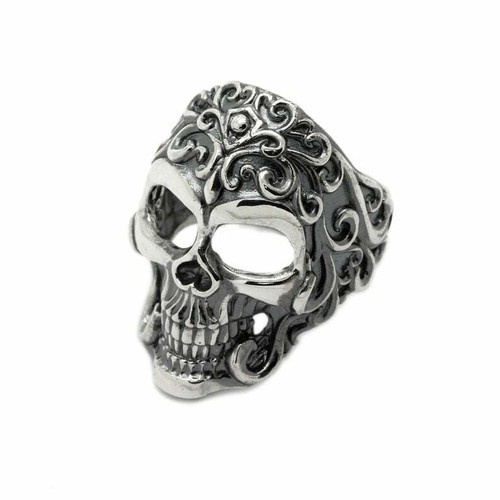 Elegant Skull Ring Men's Silver 925 - Picture 4 of 9