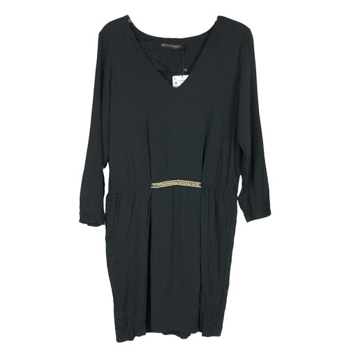Zara Woman Black One Shoulder Long Sleeve Midi Dress Tie Waist Slim Fit  Formal L | eBay