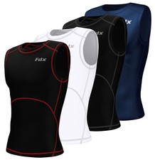 Mens Compression Armour Base Layer Tops Running Sleeveless Sports Skin Shirt FDX