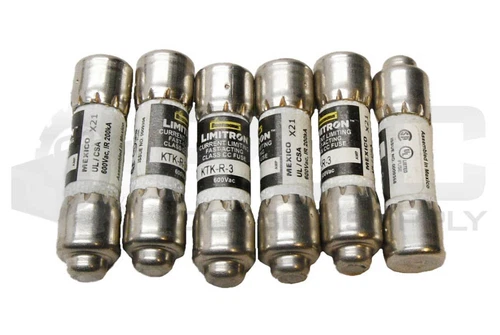LOT OF 6 NEW BUSSMANN KTK-R-3 LIMITRON FUSE 3A 600VAC