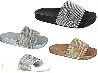 ladies sparkly flip flops