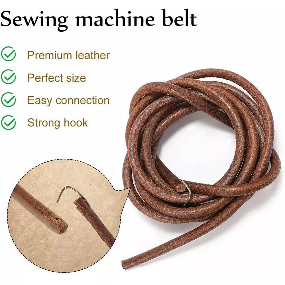 72 183cm Leather Belt Antique Treadle Parts + Hook For Singer Sewing  Machine