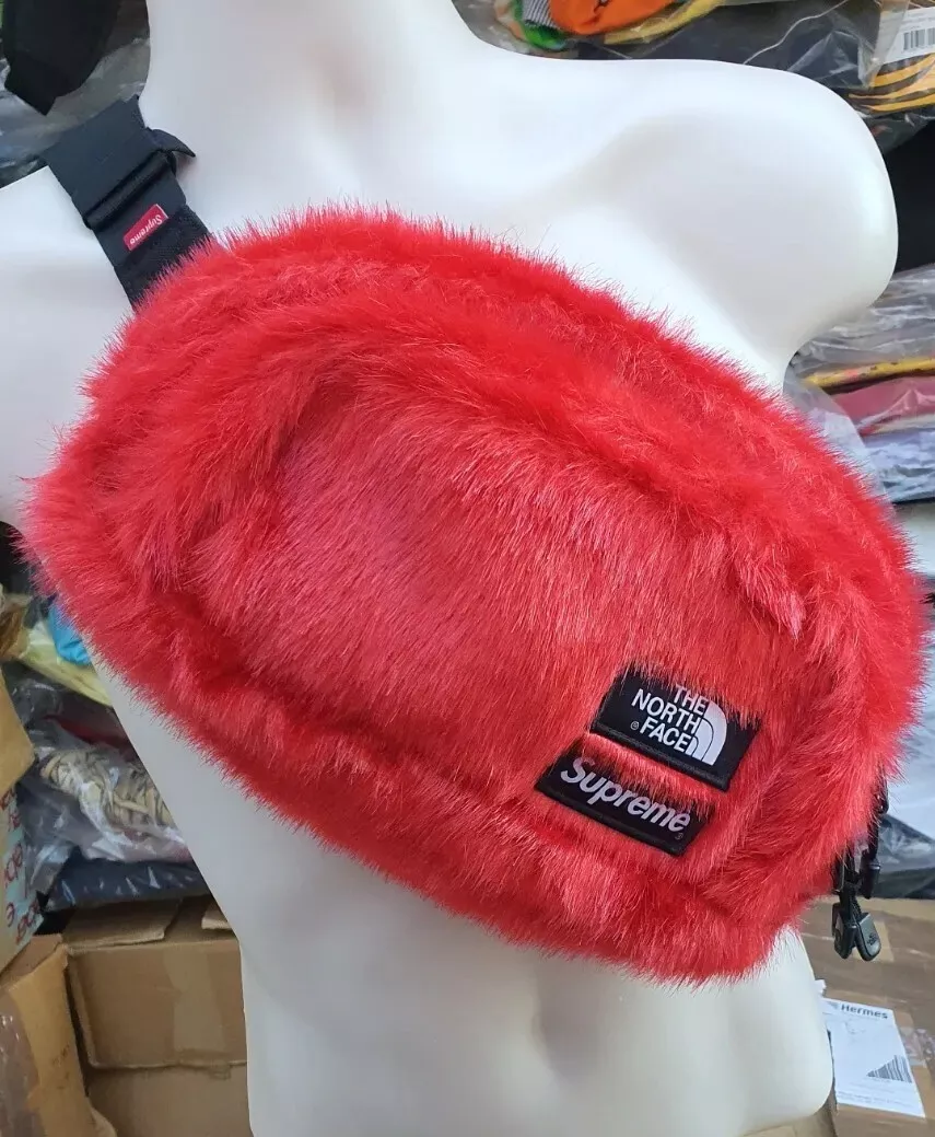 FW20 Supreme x THE NORTH FACE Fausse Fourrure Rouge Taille / Ceinture Sac TNF Épaule 