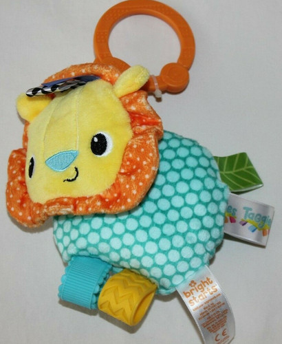 Bright Starts Taggies Friends Toy Lion On-The-Go Take-Along Toy clip stroller