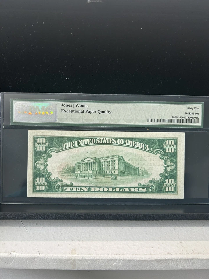 SASA 1929 Old Merchants Bank Battle Creek Michigan $10 Pmg Gem Unc 65 Epq - Image 2 of 2