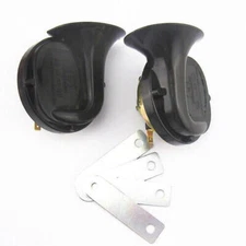 US 1Pair Black Loud Dual-tone Snail Modified Electric Horn 12V 110 dB Car Truck
