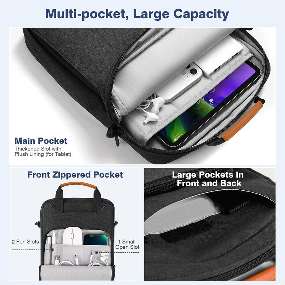 Para Samsung Galaxy Tab S10+/S9+/A9+ Tablet Estuche de Transporte Bolsa Bolso de Hombro Bolso de Mano Foto 3 de 4