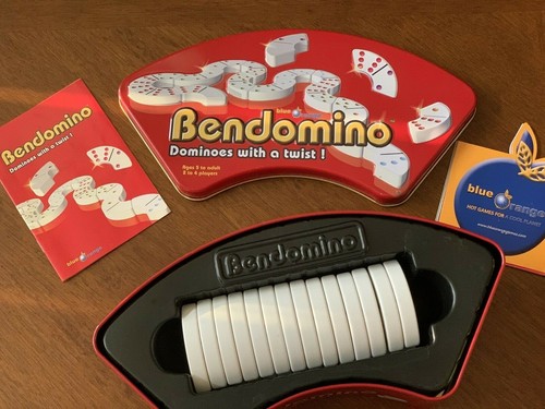 Bendomino Dominoes Game with A Twist by Blue Orange Games in Metal Case - Picture 2 of 4