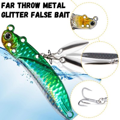 Fishing Lure Vibration Spoon Hard Baits Jig Sequin Crankbait Wobbler Swimba X1D2