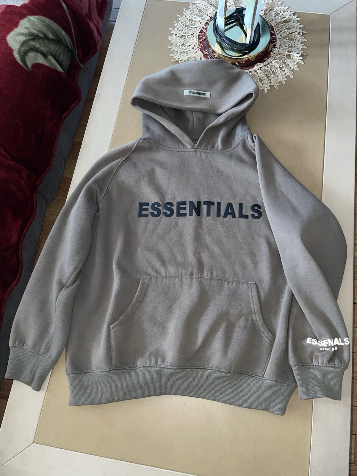 Fear of God Essentials Hoodie Pullover in Soft Taupe