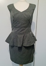 New Shein Dress Knee Length Grey Work Office Business Occasion Size UK 6-8