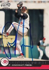 PETE HARNISCH SIGNED AUTO'D 2001 PACIFIC CARD #110 REDS NEW YORK METS ASTROS