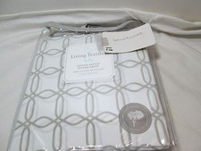 Living Textiles Baby Cotton Poplin Grey Links Fitted Sheet  Grey/White NEW