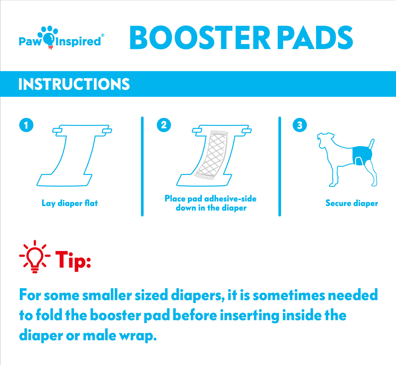 Paw Inspired Dog Diaper Liners Diaper Pads Booster Pads for Diapers and Wraps