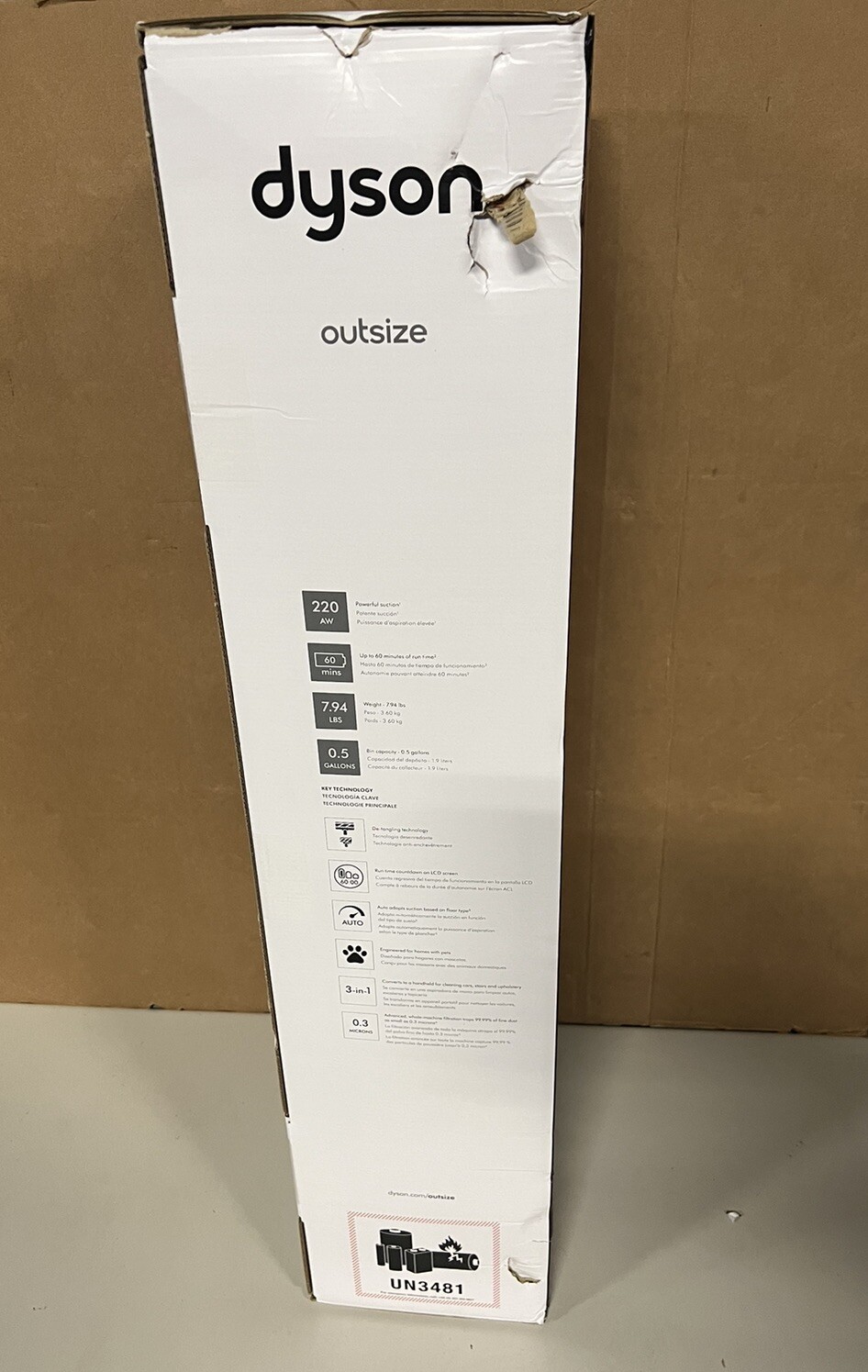 Dyson SV29 Outsize Cordless Stick Vacuum Cleaner Nickel/Red