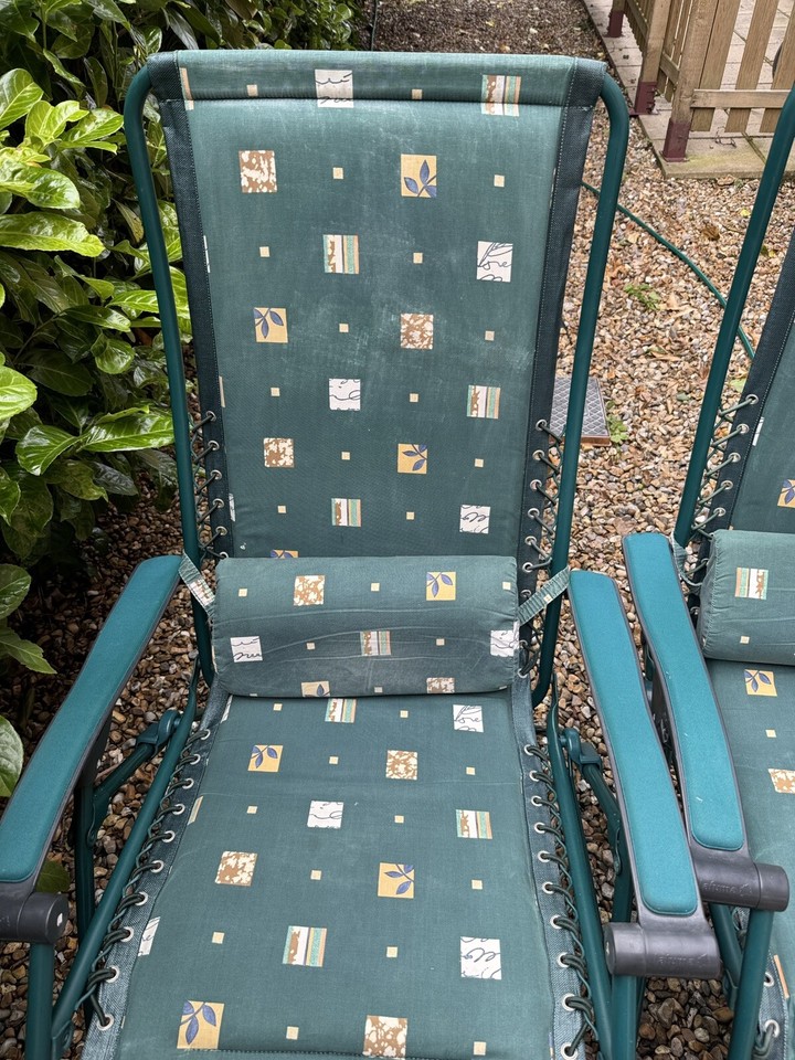 Vintage Lafuma Zero Gravity Garden Chairs Sun Loungers With storage