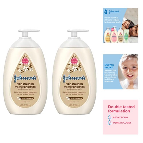 Skin Nourish Moisturizing Baby Lotion for Dry Skin with Vanilla & Oat Scents,...