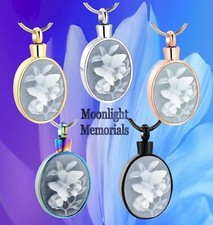 New Butterfly Flower 3D Cremation Urn Keepsake Ashes Memorial Necklace