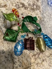 HOT! NEW! COLORFUL  MIXED SHAPES SET OF  8  Wine Glass Charms