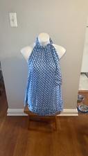 Poupette St. Barth ladies blue geometric prin...